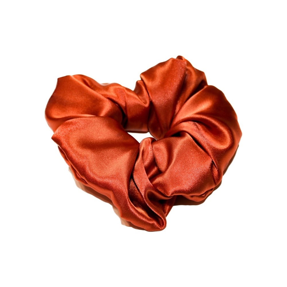 XL Orange Satin Scrunchie